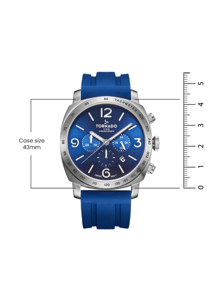 JS25 Chronograph Watch with Durable Silicone Strap - T9102-SSNN, Blue