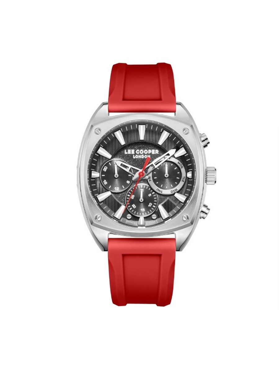 VX9JE1 Multi Function Watch with Silicone Strap - LC08237.468, Red