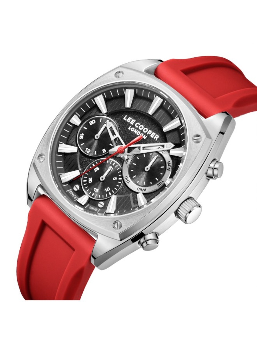 VX9JE1 Multi Function Watch with Silicone Strap - LC08237.468, Red