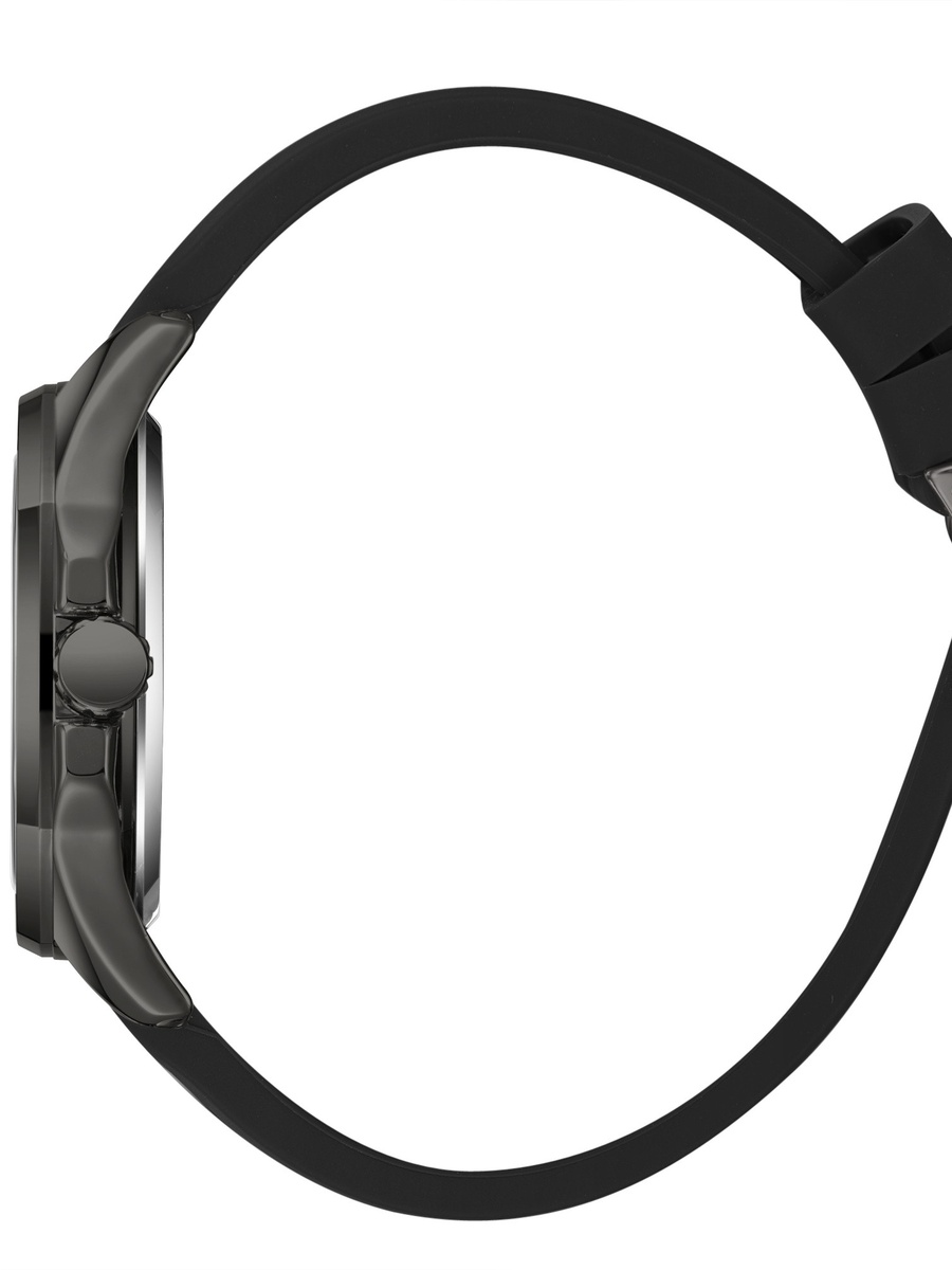 VJ21C1 Movement Watch with 3H Display and Silicone Strap - LC08254.001, Black