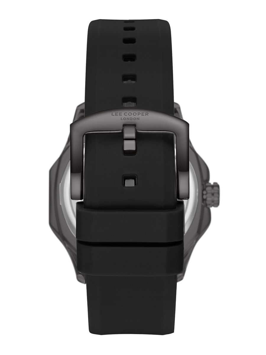 VJ21C1 Movement Watch with 3H Display and Silicone Strap - LC08254.001, Black