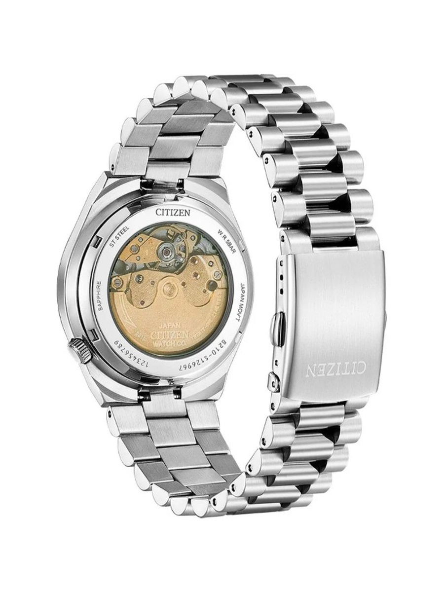Automatic Movement Watch with Stainless Steel Strap - NJ0151-88W, Silver