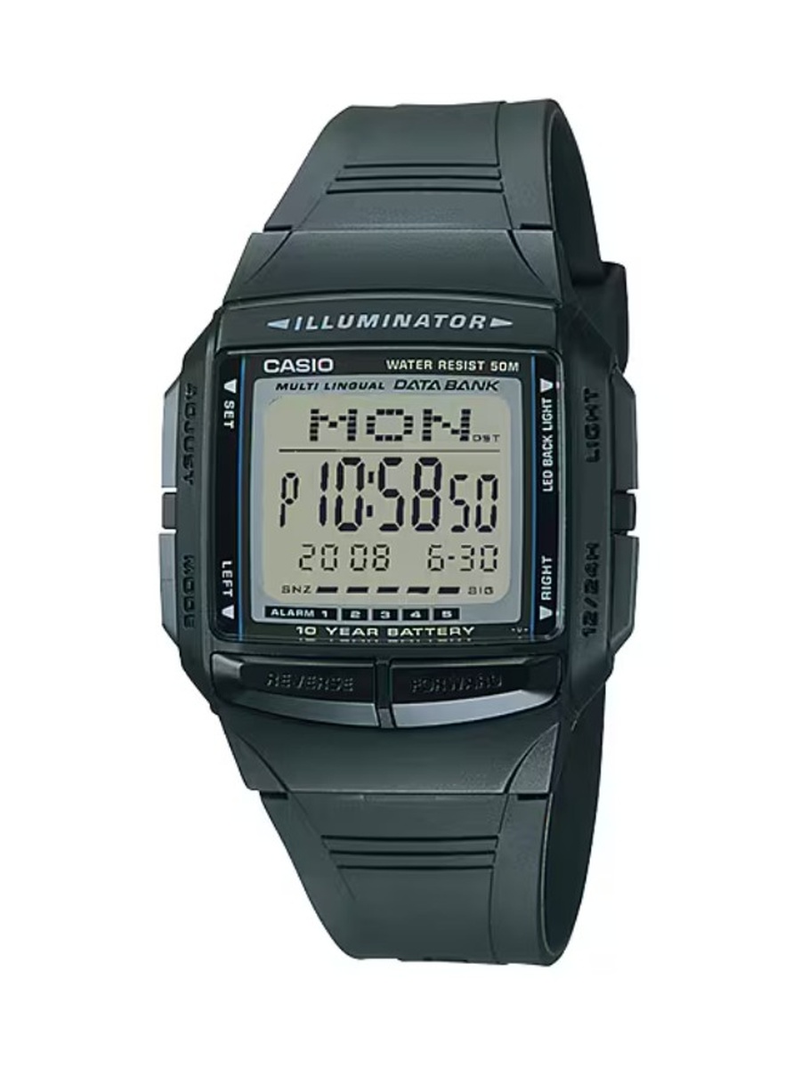 Digital Movement Watch with Resin Strap - DB-36-1AVDF, Black