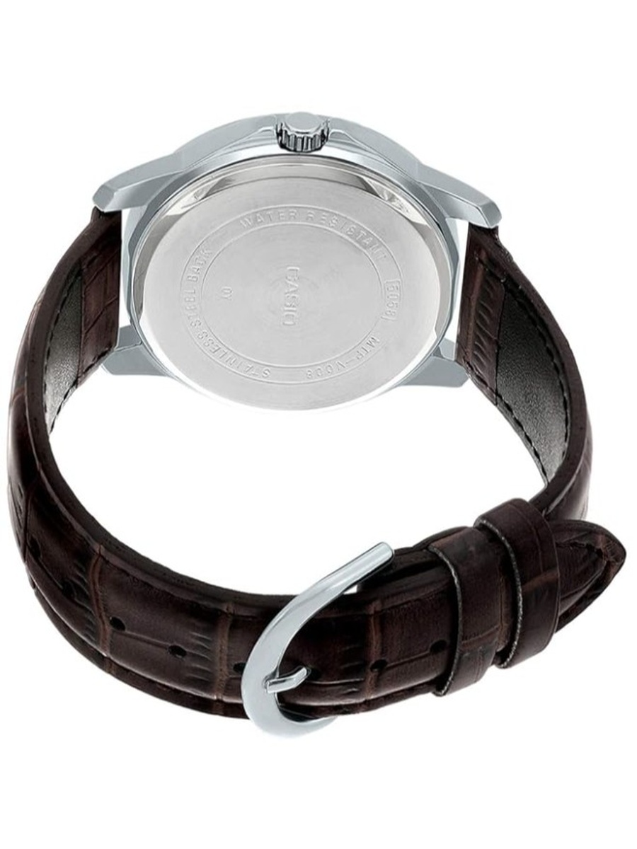Quartz Analog Watch with Leather Strap - MTP-V300L-7AUDF, Brown