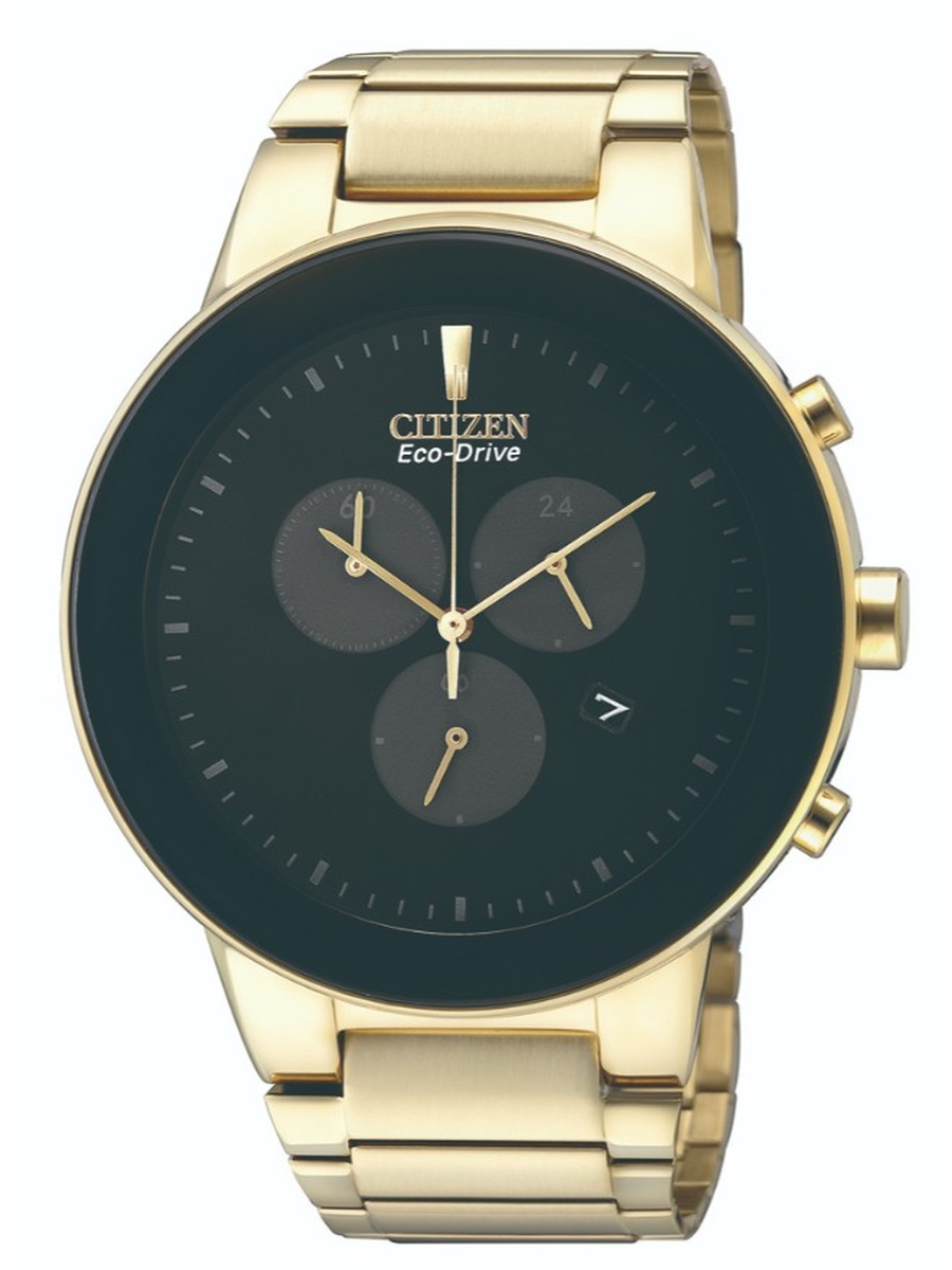 Eco-Drive Light Powered Movement Analog Watch with Stainless Steel Strap AT2242-55E, Gold