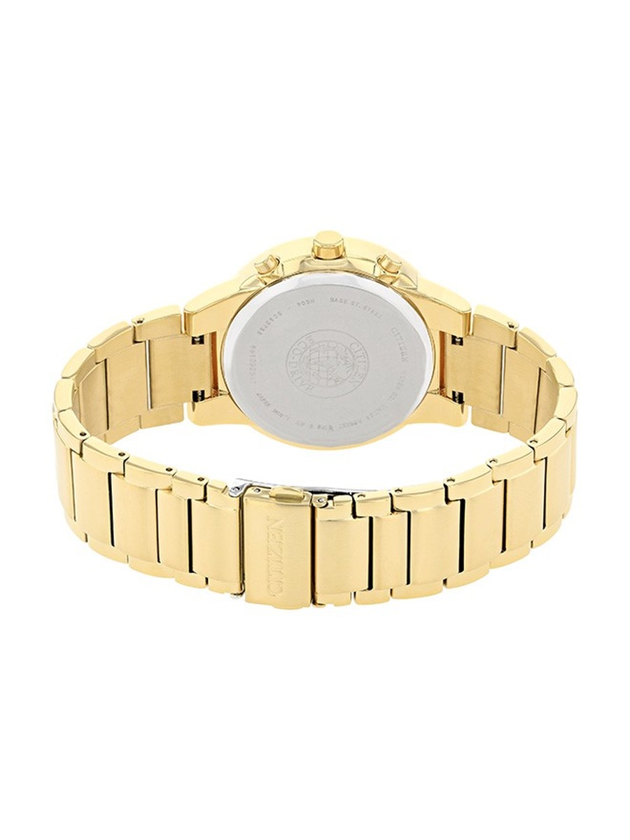 Eco-Drive Light Powered Movement Analog Watch with Stainless Steel Strap AT2242-55E, Gold