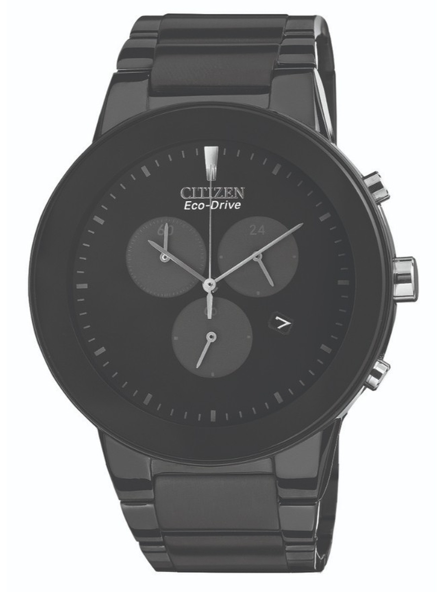 Eco-Drive Light Powered Movement Analog Watch with Stainless Steel Strap - AT2245-57E, Black