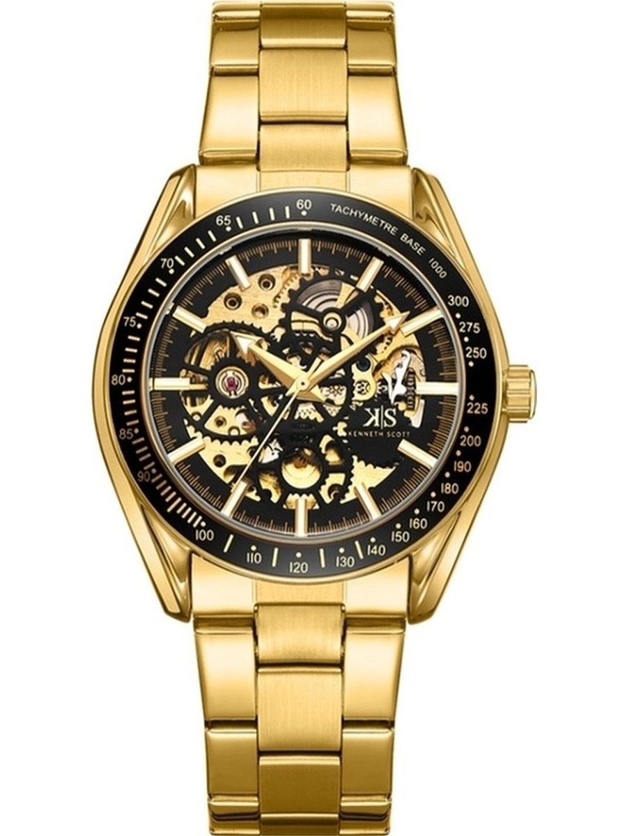 Quartz Movement Watch, Mechanical Display and Stainless Steel Strap - K22312-GBGB, Gold