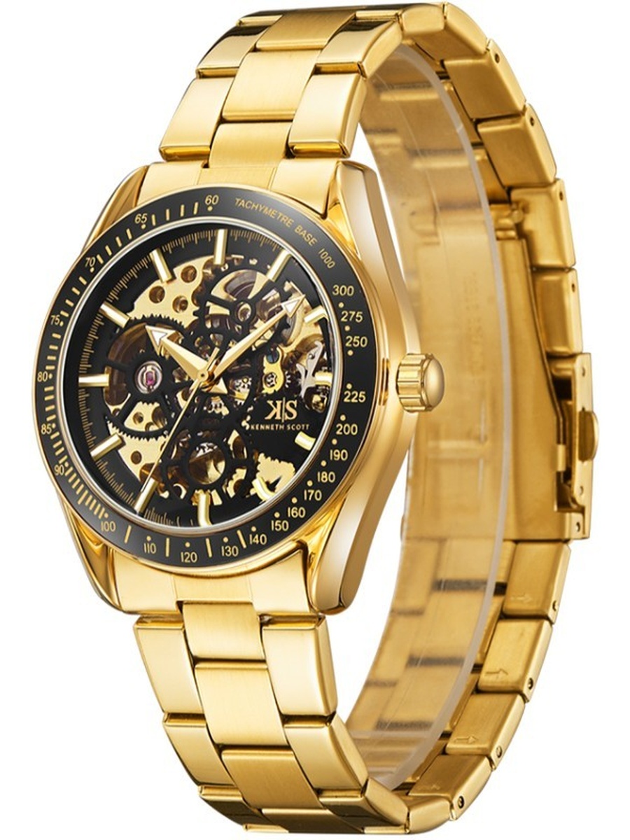 Quartz Movement Watch, Mechanical Display and Stainless Steel Strap - K22312-GBGB, Gold