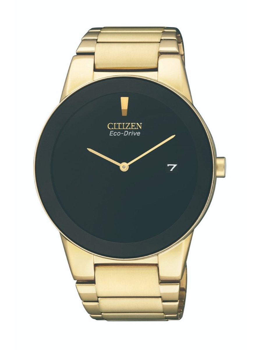 Eco-Drive Light Powered Movement Analog Watch with Gold Plating Strap - AU1062-56E, Gold