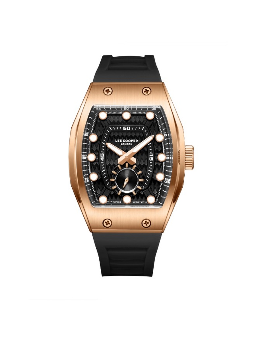 VL57B1 Analog Watch with Silicone Strap - LC08264.451, Black