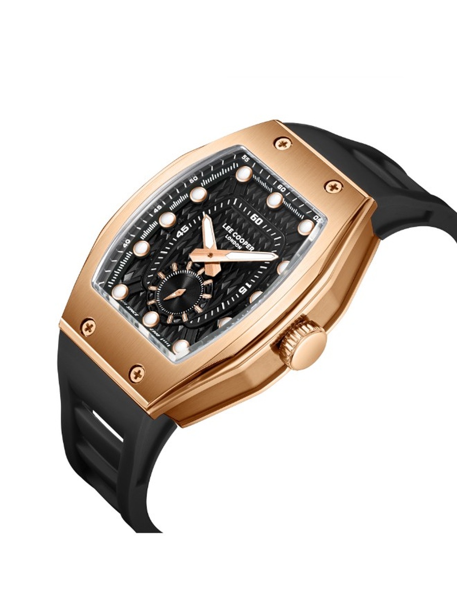 VL57B1 Analog Watch with Silicone Strap - LC08264.451, Black