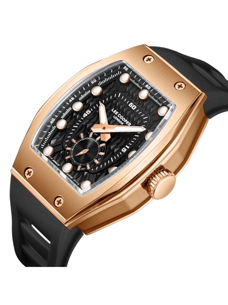 VL57B1 Analog Watch with Silicone Strap - LC08264.451, Black