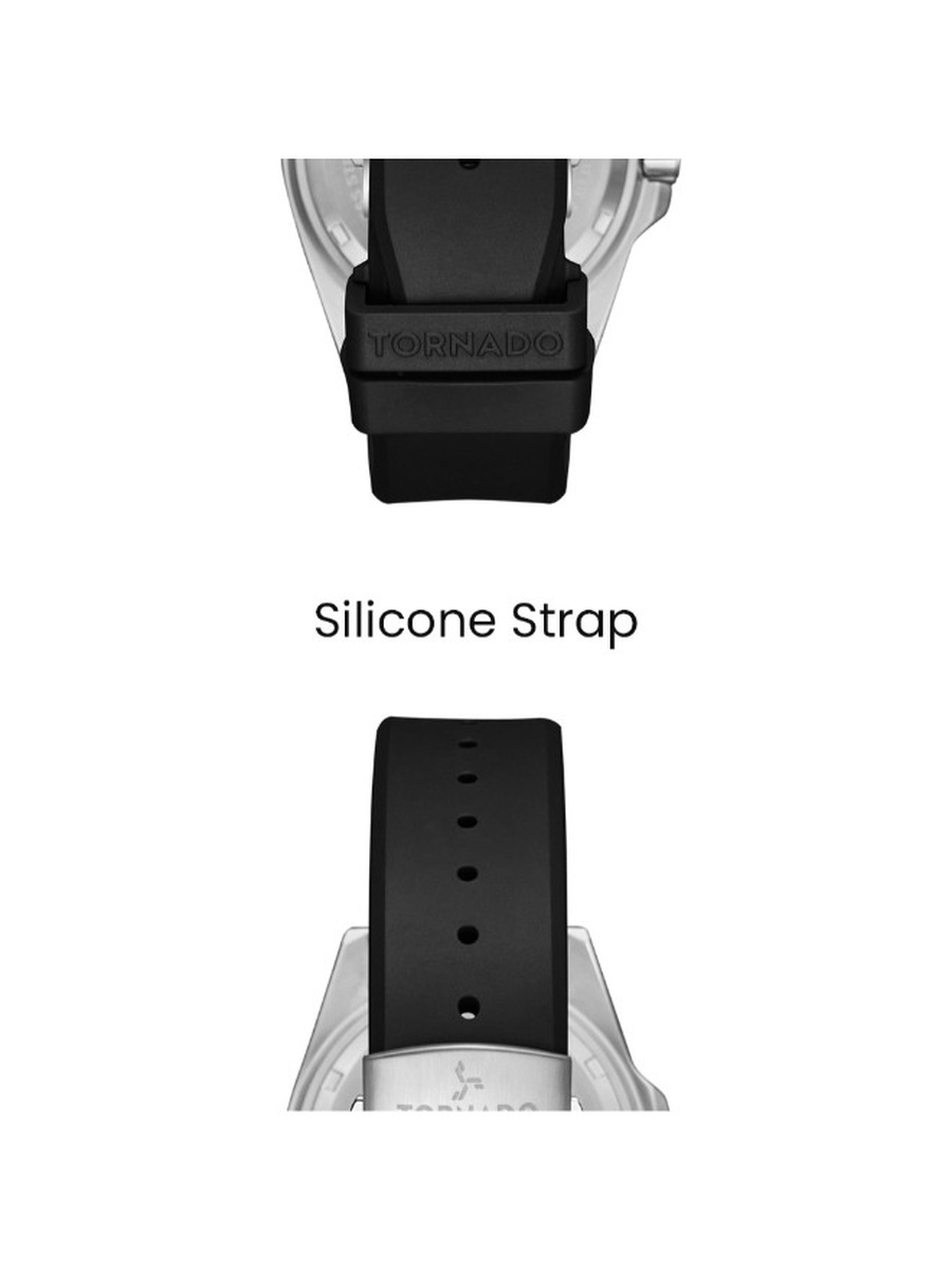 Miyota 2115 Movement Watch with Durable Silicone Strap - T22001-SSBB, Black
