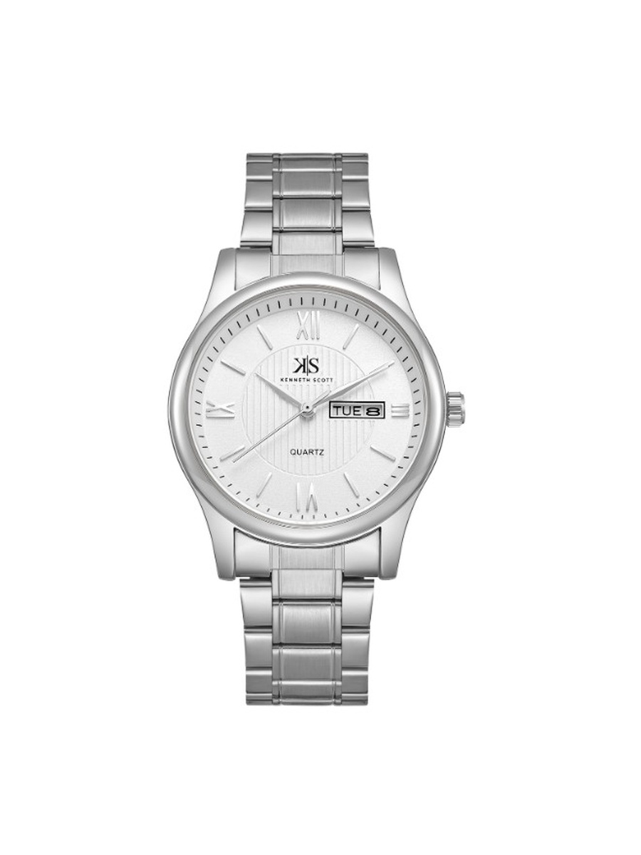 Japanese Quartz Analog Watch with Stainless Steel Strap - K23029-SBSW, Silver