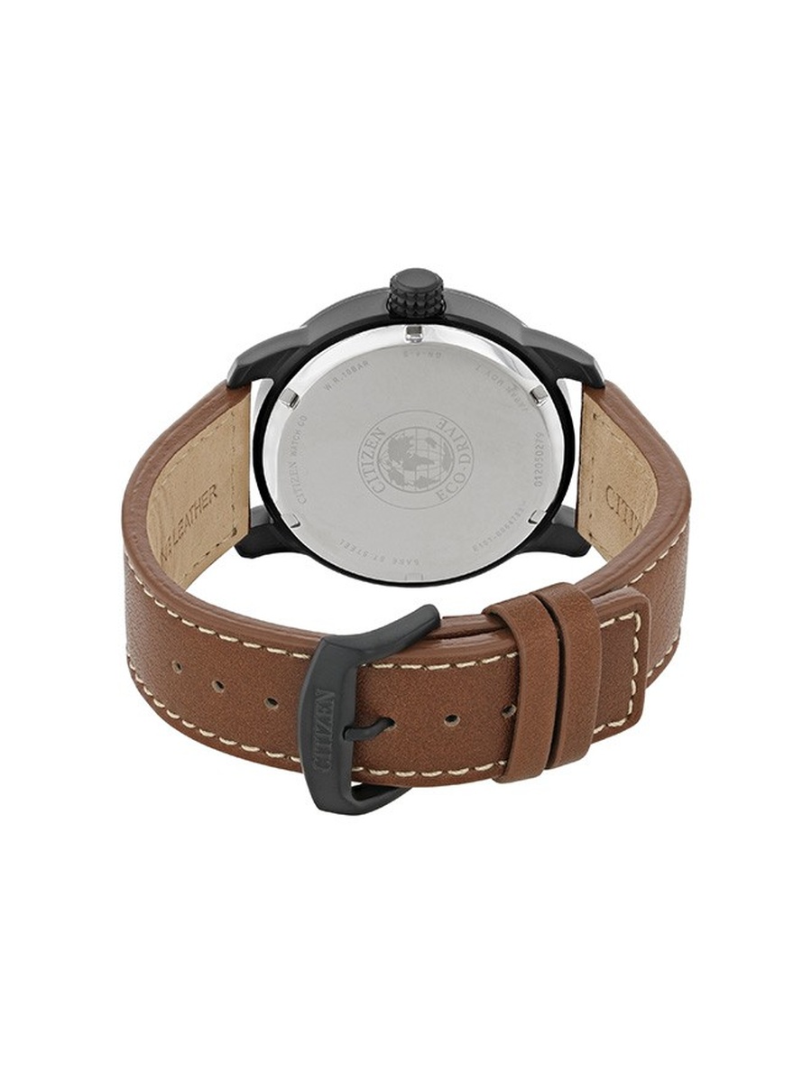 Eco-Drive Light Powered Movement Analog Watch with Calf Leather Strap - BM8475-26E, Brown