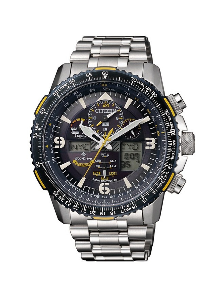 Eco-Drive Light Powered Movement Analog Watch with Stainless Steel Strap - JY8078-52L, Silver