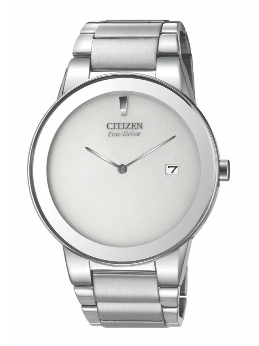 Eco-Drive Light Powered Movement Analog Watch with Stainless Steel Strap - AU1060-51A, Silver