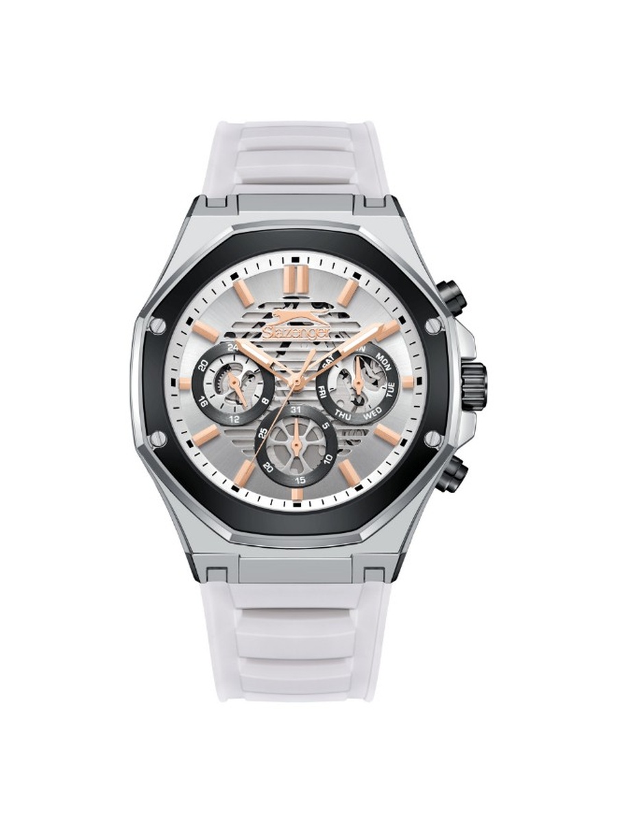 VX9JE1 Multi Function Watch with Silicone Strap - SL.9.2390.2.05, White