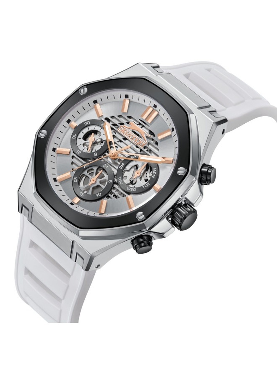 VX9JE1 Multi Function Watch with Silicone Strap - SL.9.2390.2.05, White