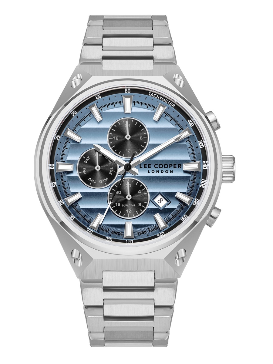 PE933 Multi Function Watch with Metal Strap - LC08026.390, Silver