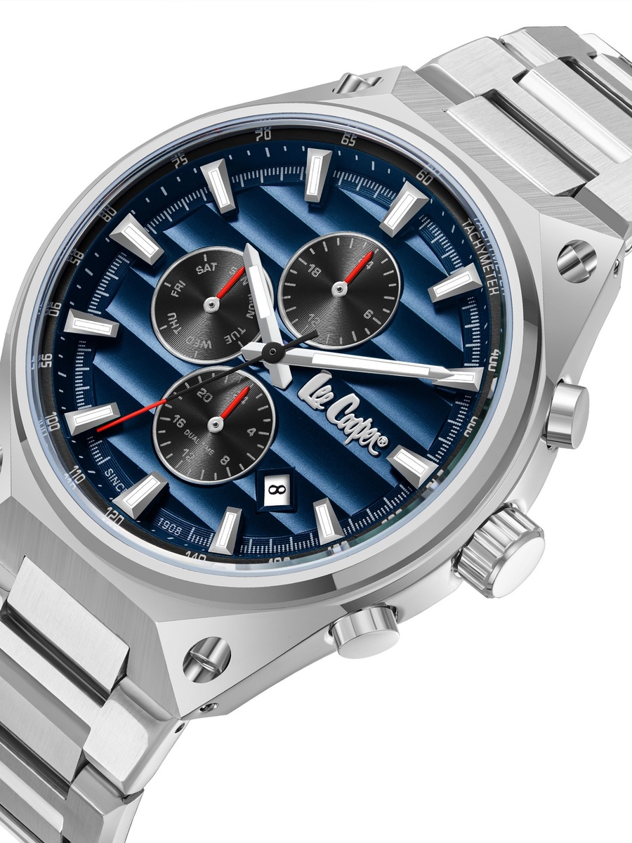 PE933 Multi Function Watch with Metal Strap - LC08026.390, Silver