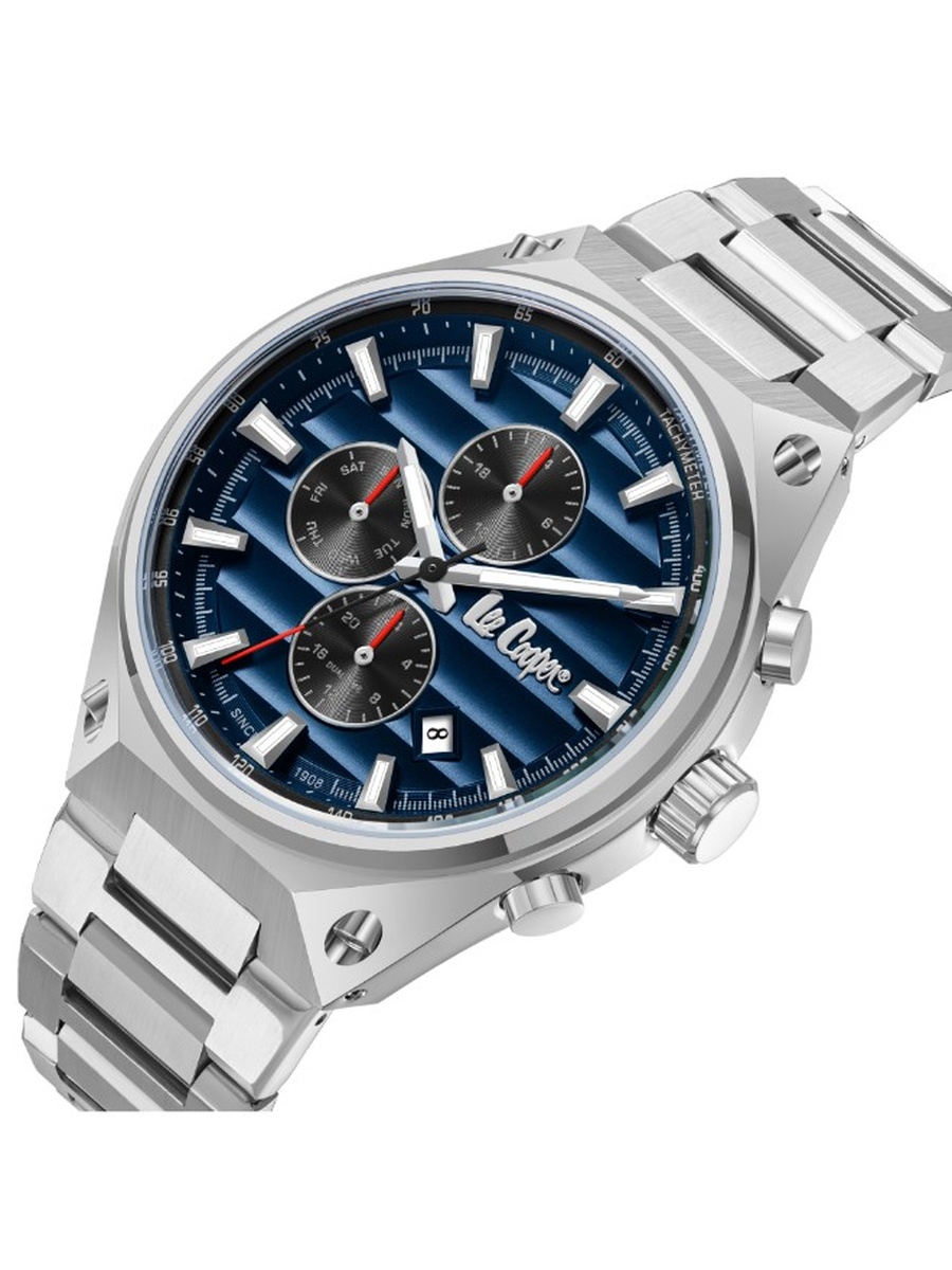 PE933 Multi Function Watch with Metal Strap - LC08026.390, Silver