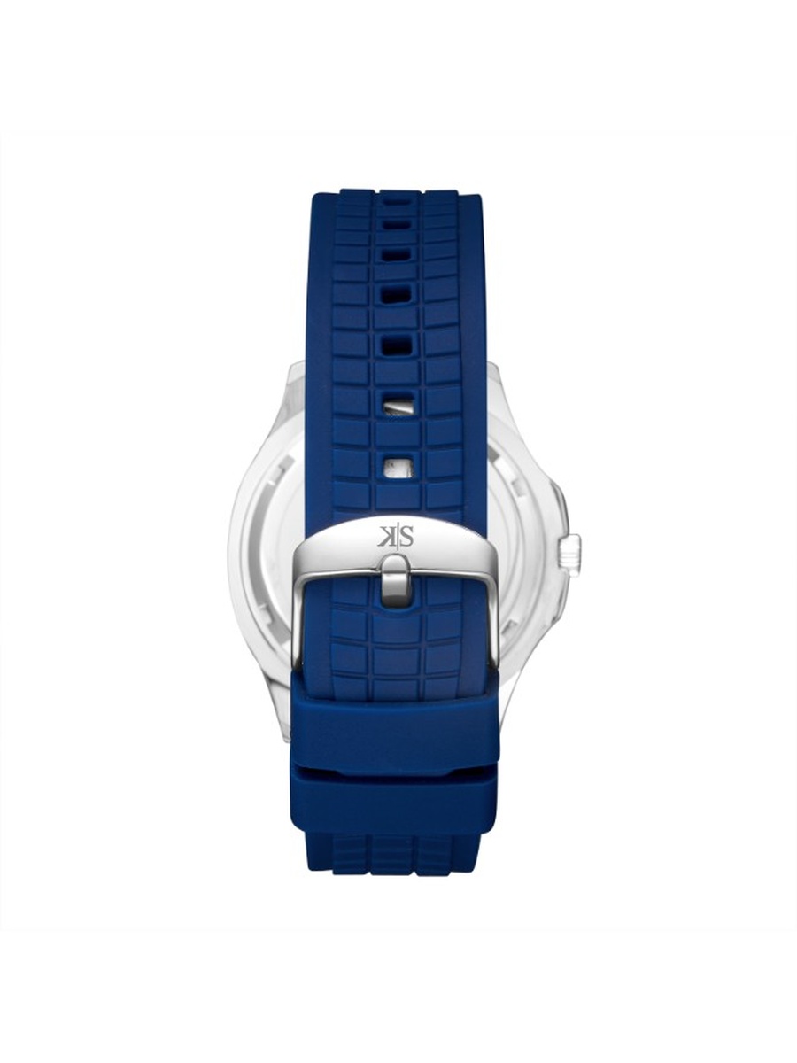 Quartz Analog Watch with Silicone Strap - K24014-SSNN, Blue