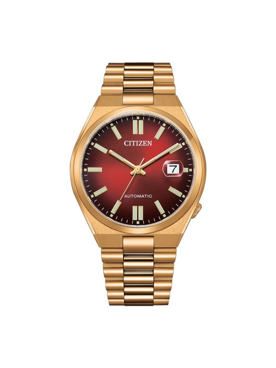 Automatic Movement Watch with Stainless Steel Rose Gold Plating Strap - NJ0153-82X, Pink