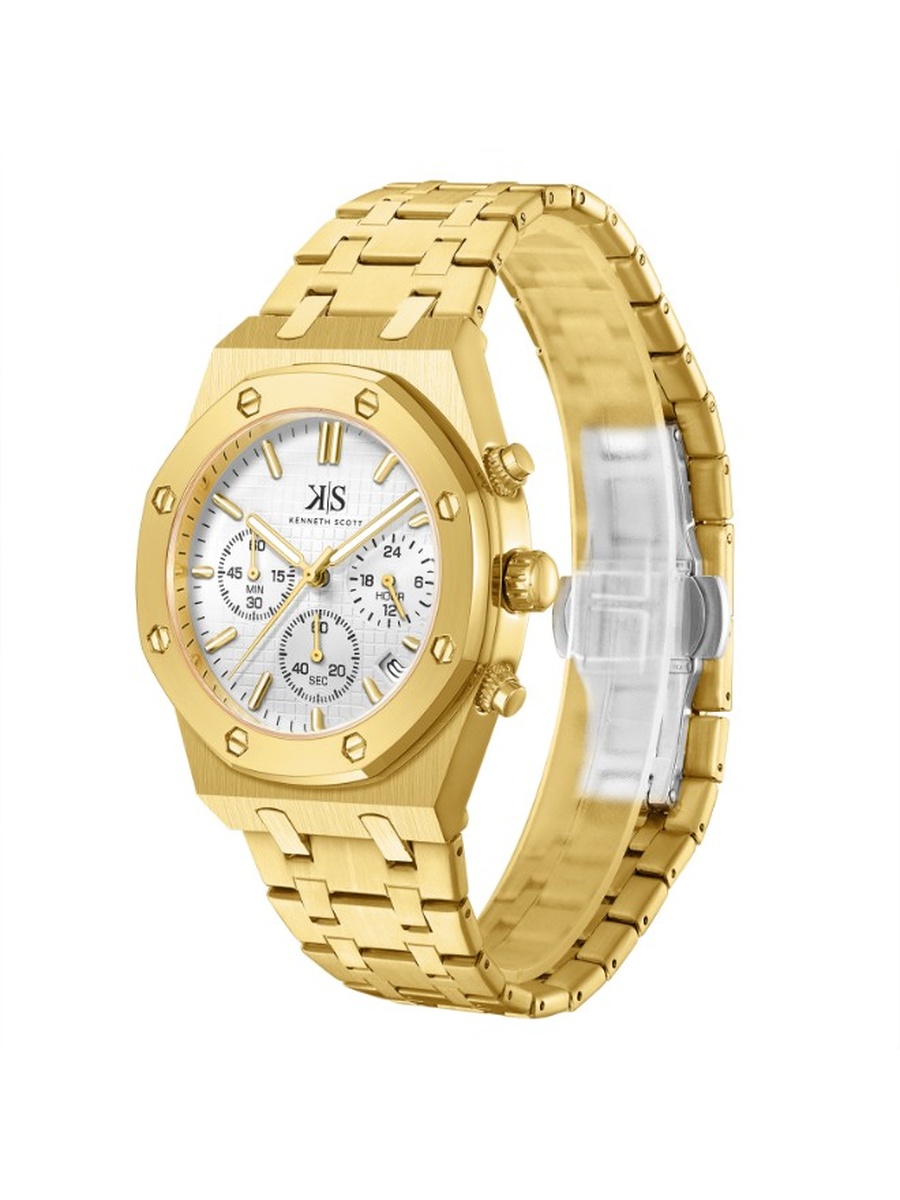 Quartz Multi Function Watch with Stainless Steel Strap - K24112-GBGW, Gold