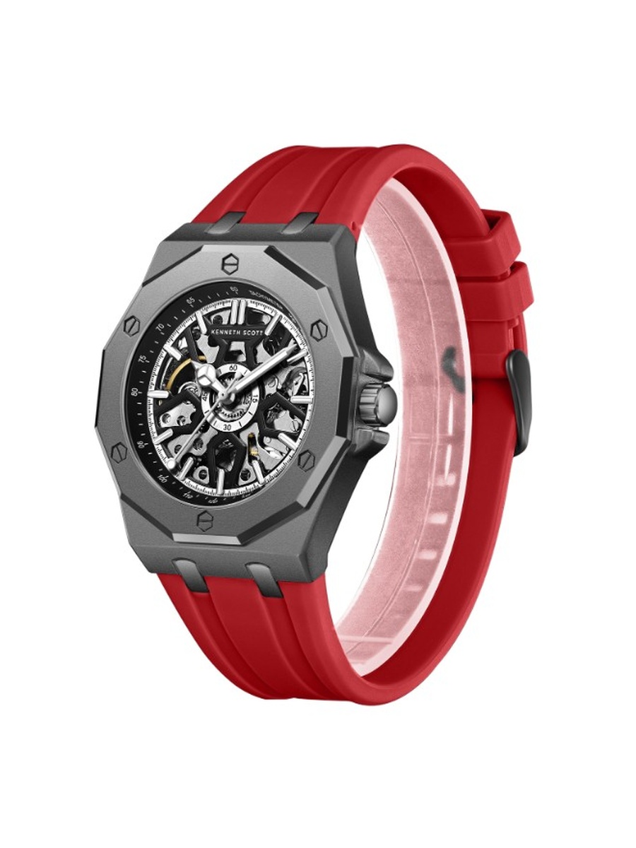 Quartz Automatic Movement Watch with Silicone Strap - K25301-XSRB, Red