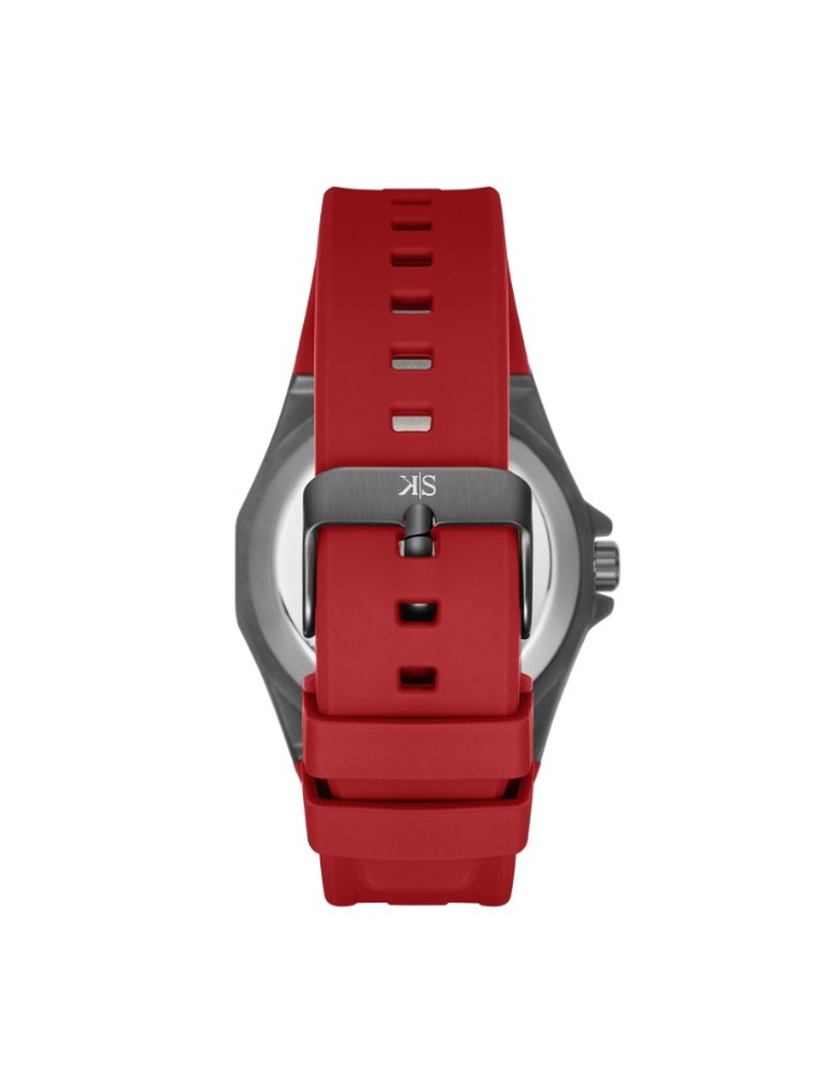 Quartz Automatic Movement Watch with Silicone Strap - K25301-XSRB, Red