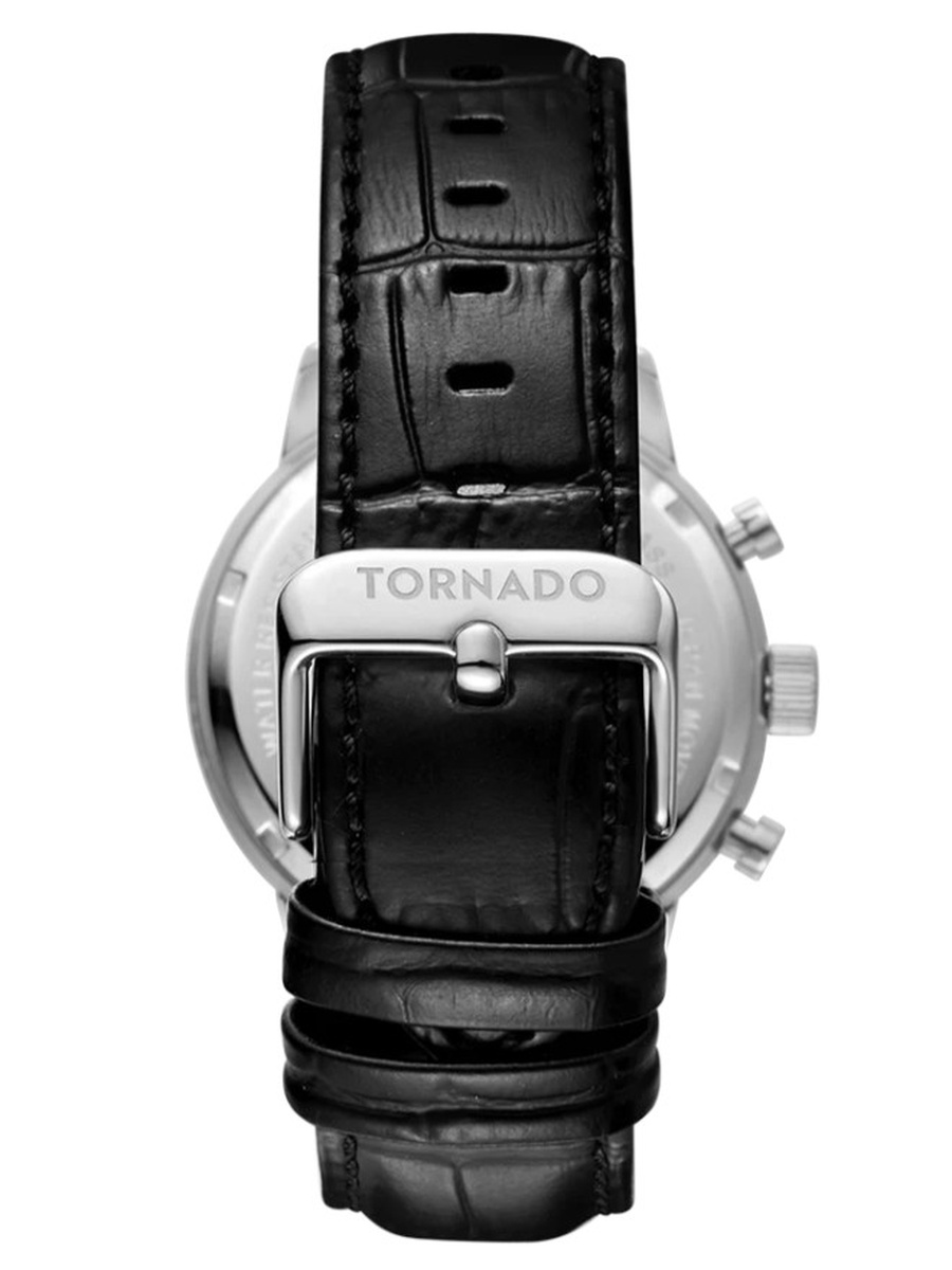 ساعة كرونوغراف Celestia Elite Miyota JS15 مع حزام جلدي أصلي، أسود