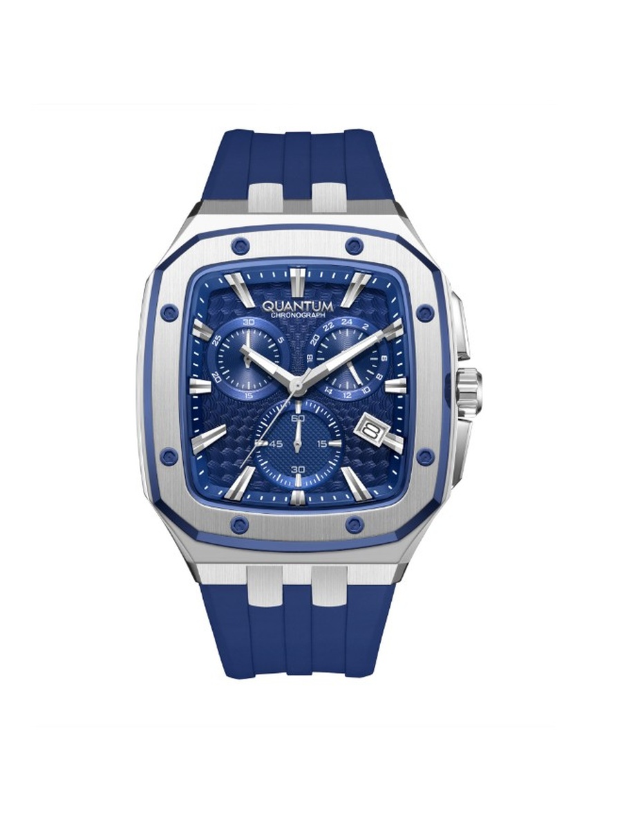 VR34A Chronograph Watch with Silicone Strap - HNG1033.389, Dark Blue
