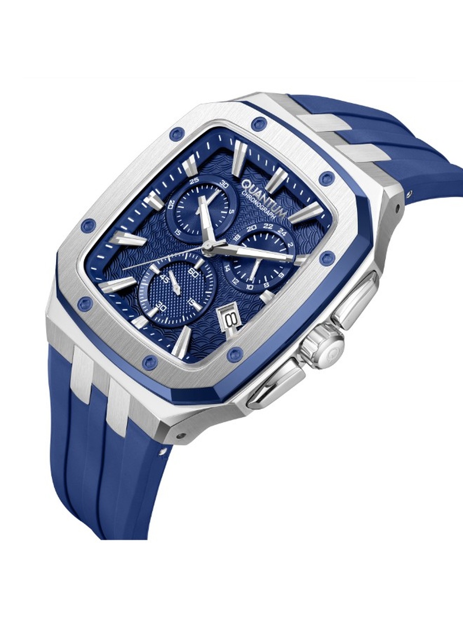 VR34A Chronograph Watch with Silicone Strap - HNG1033.389, Dark Blue