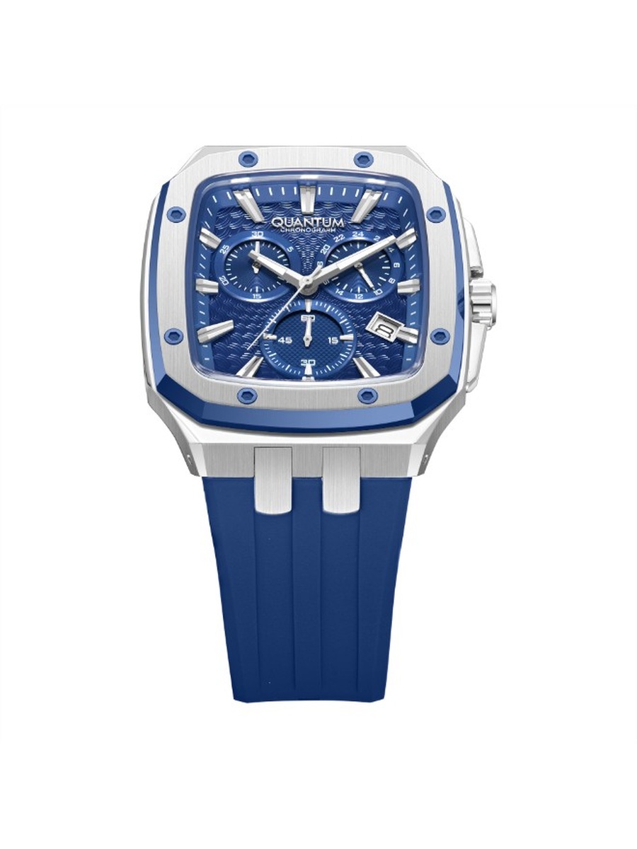 VR34A Chronograph Watch with Silicone Strap - HNG1033.389, Dark Blue