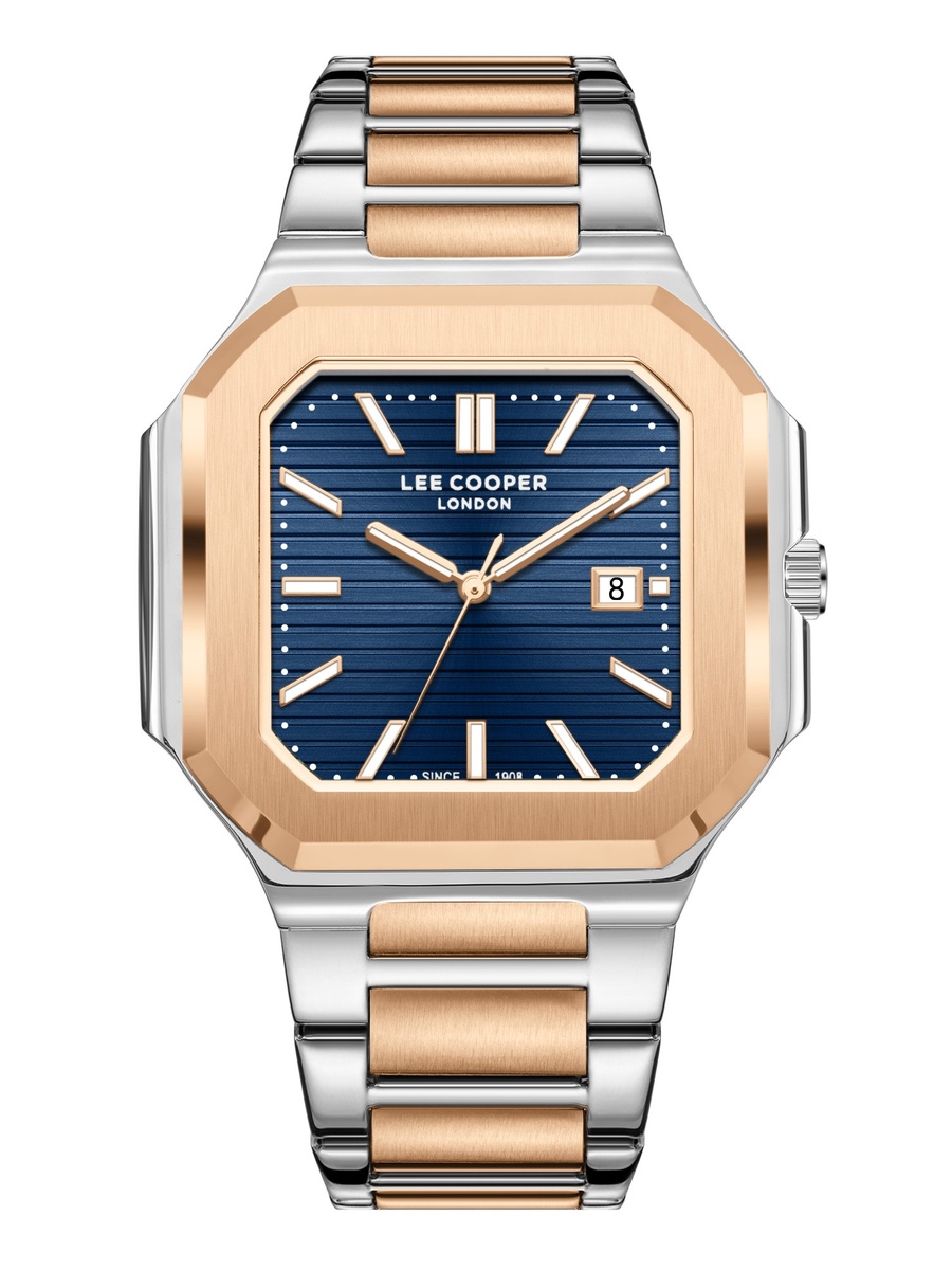 AX32A11 Analog Watch with Metal Strap - LC08269.590, Silver/Rose Gold