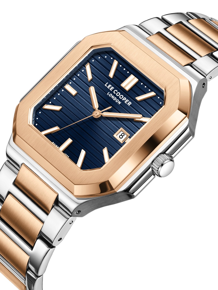 AX32A11 Analog Watch with Metal Strap - LC08269.590, Silver/Rose Gold