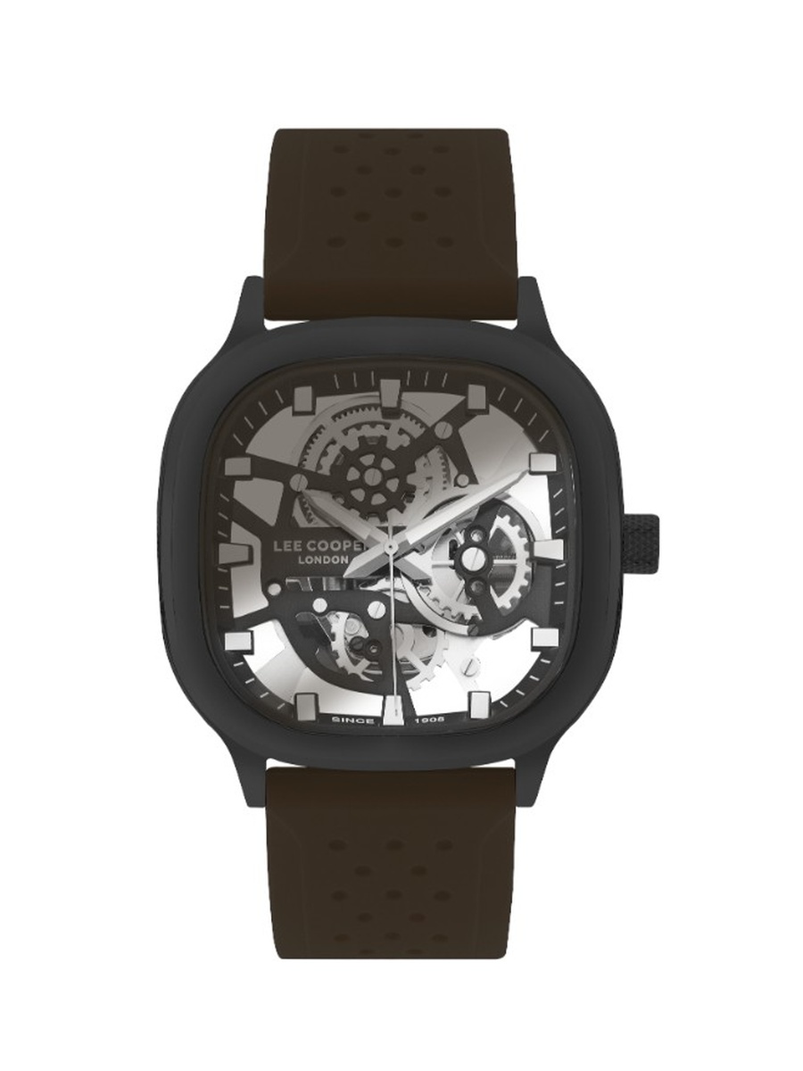 3H Analog Watch with Silicone Strap - LC07973.652, Brown