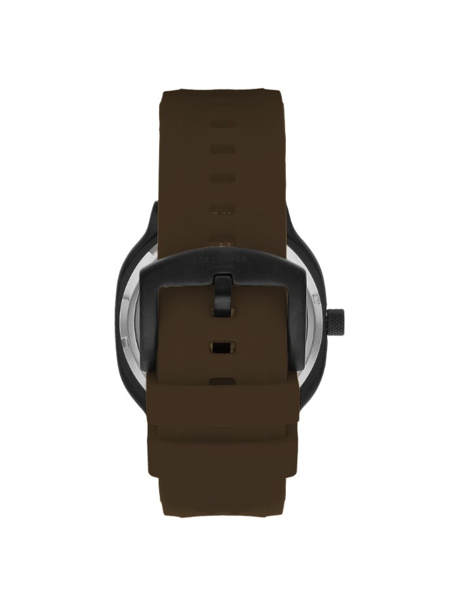 3H Analog Watch with Silicone Strap - LC07973.652, Brown