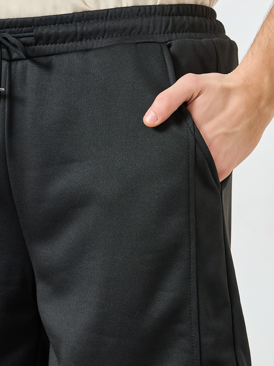 Men Black Shorts with Drawstring