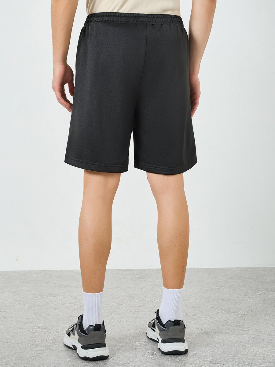 Men Black Shorts with Drawstring