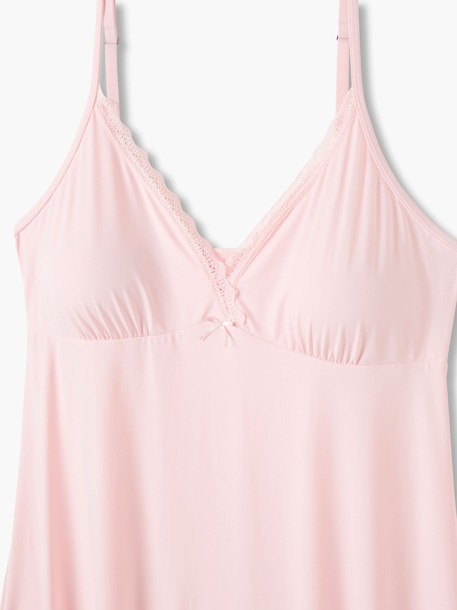Sleeveless Slip Dress with Lace Trim