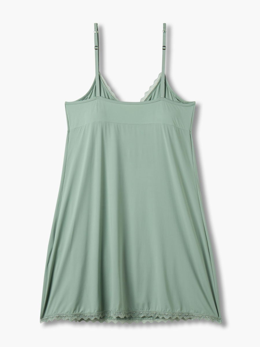 Sleeveless Slip Dress with Lace Trim