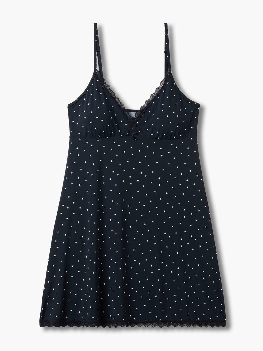 Sleeveless Slip Dress with Lace Trim