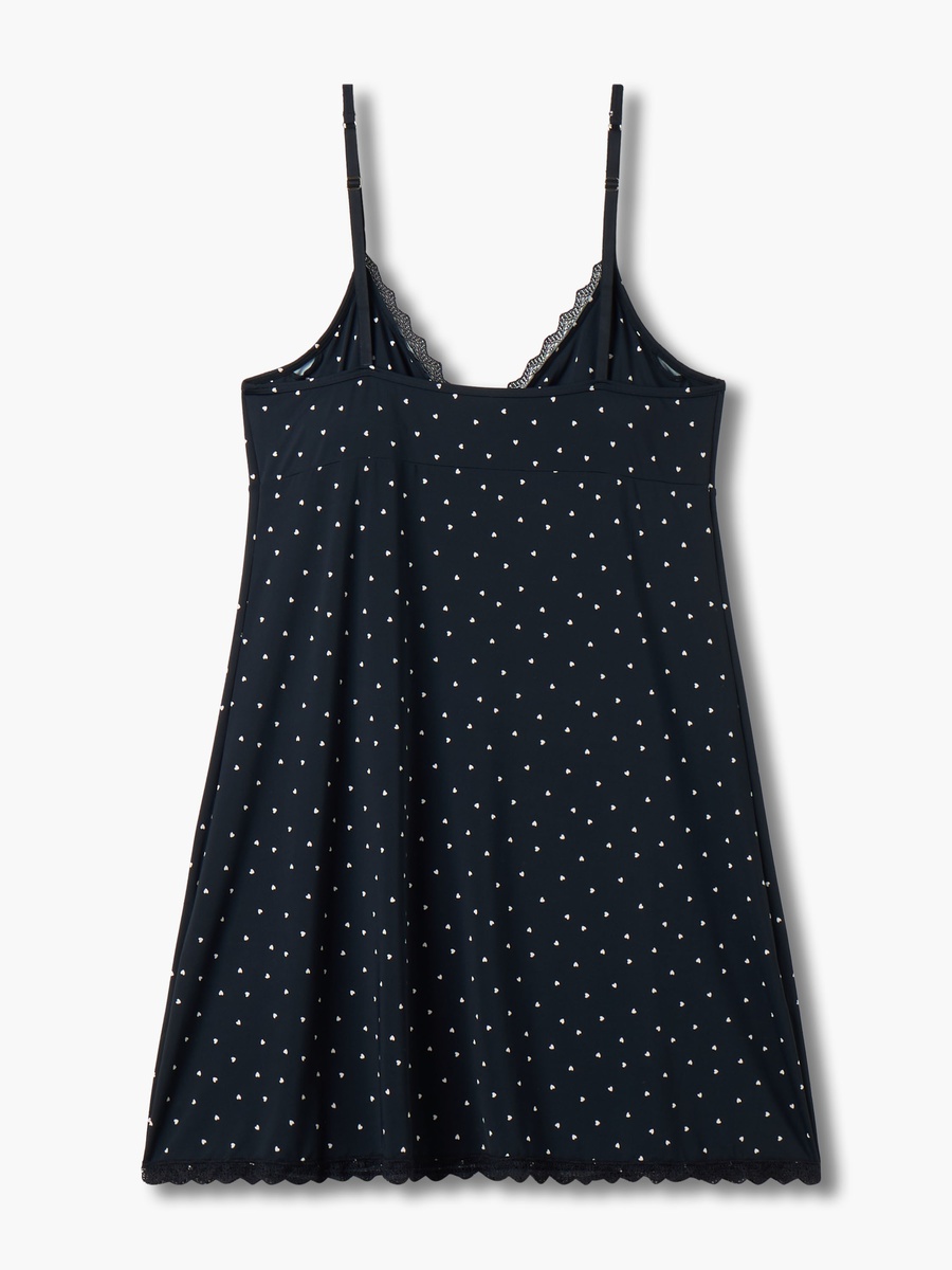 Sleeveless Slip Dress with Lace Trim
