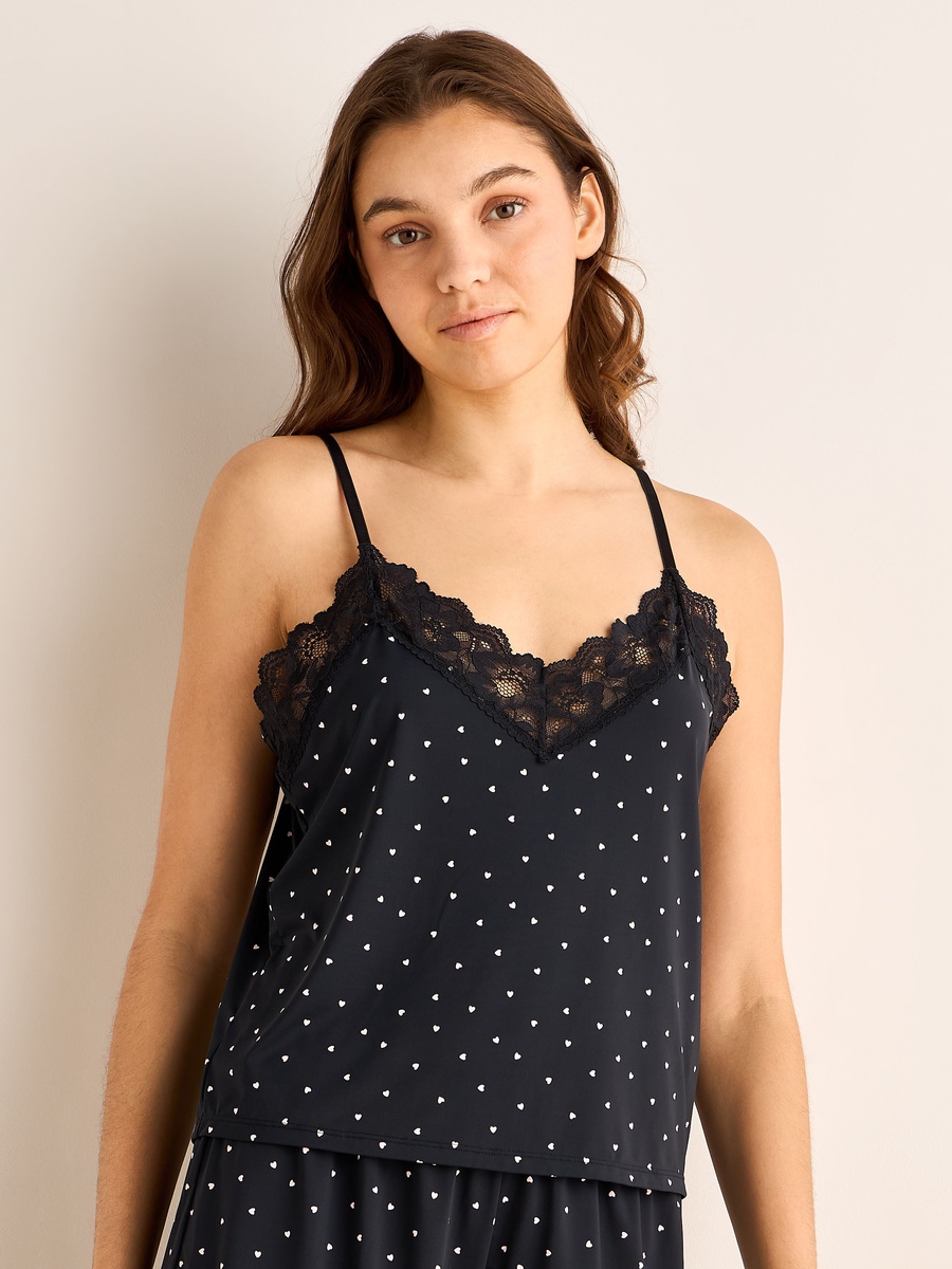 Pyjama Set with Adjustable Strap Top and Shorts