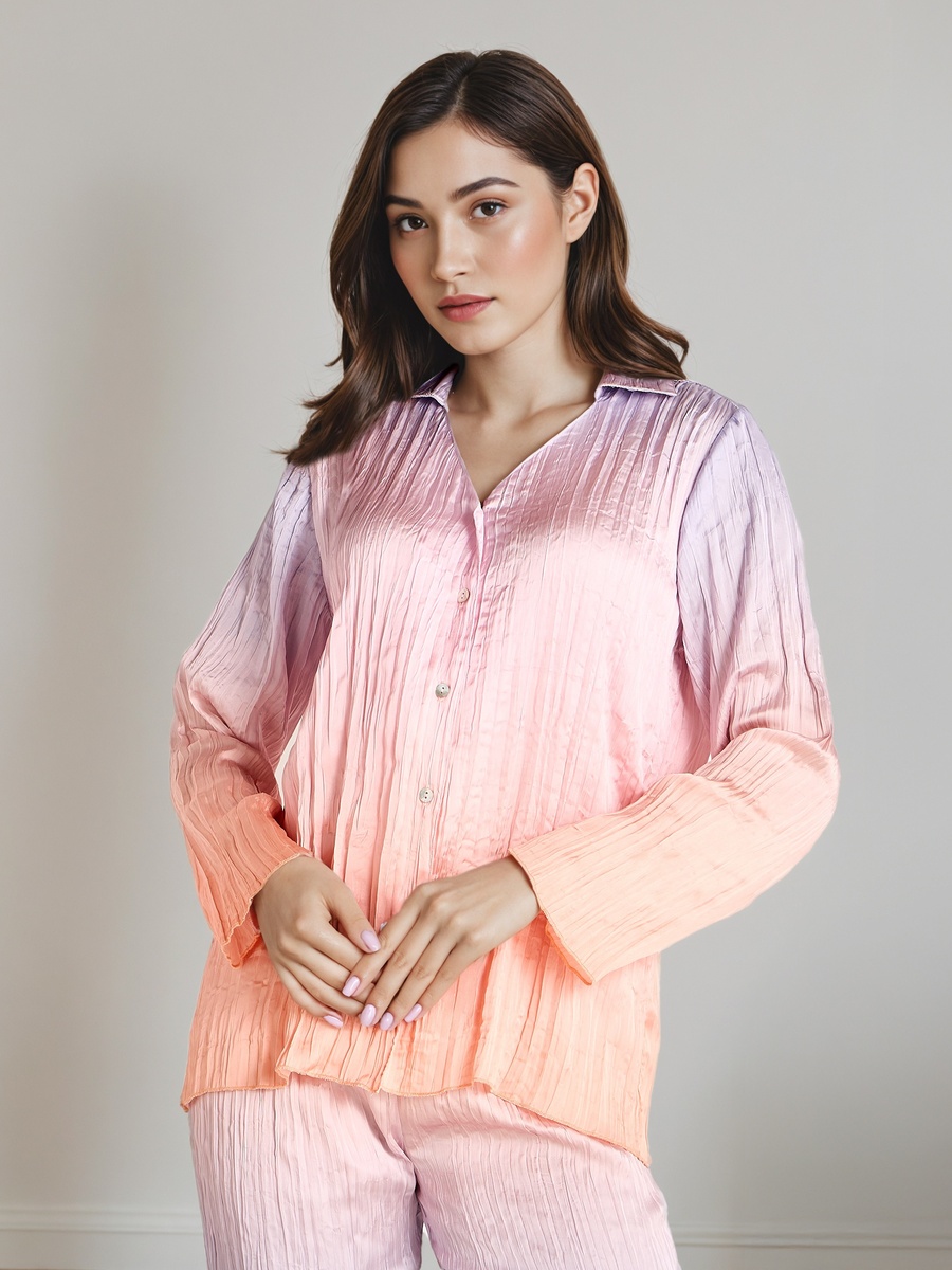Pyjama Set with Button-Down Shirt and Trousers