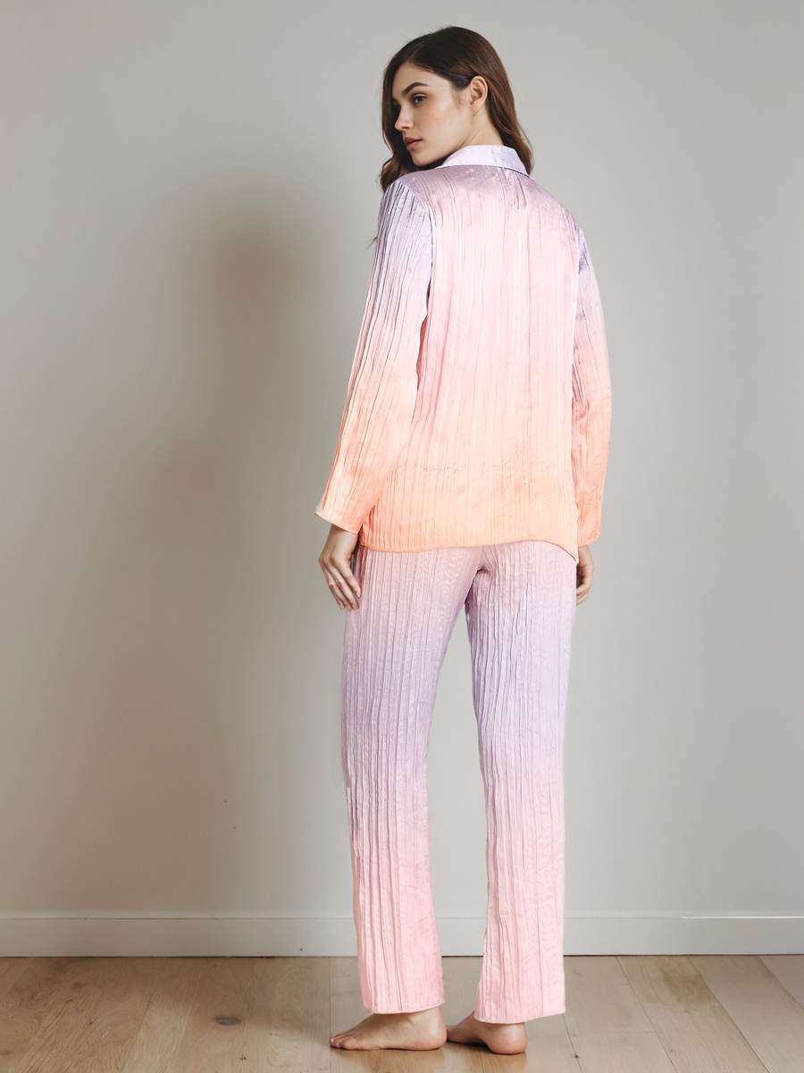 Pyjama Set with Button-Down Shirt and Trousers