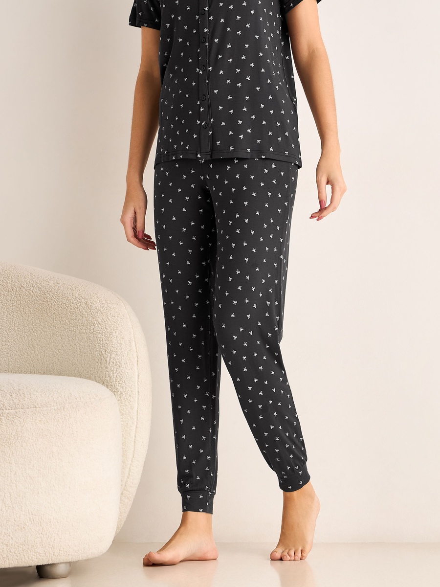 Modal Pyjama Set with Button-Down Shirt and Pants